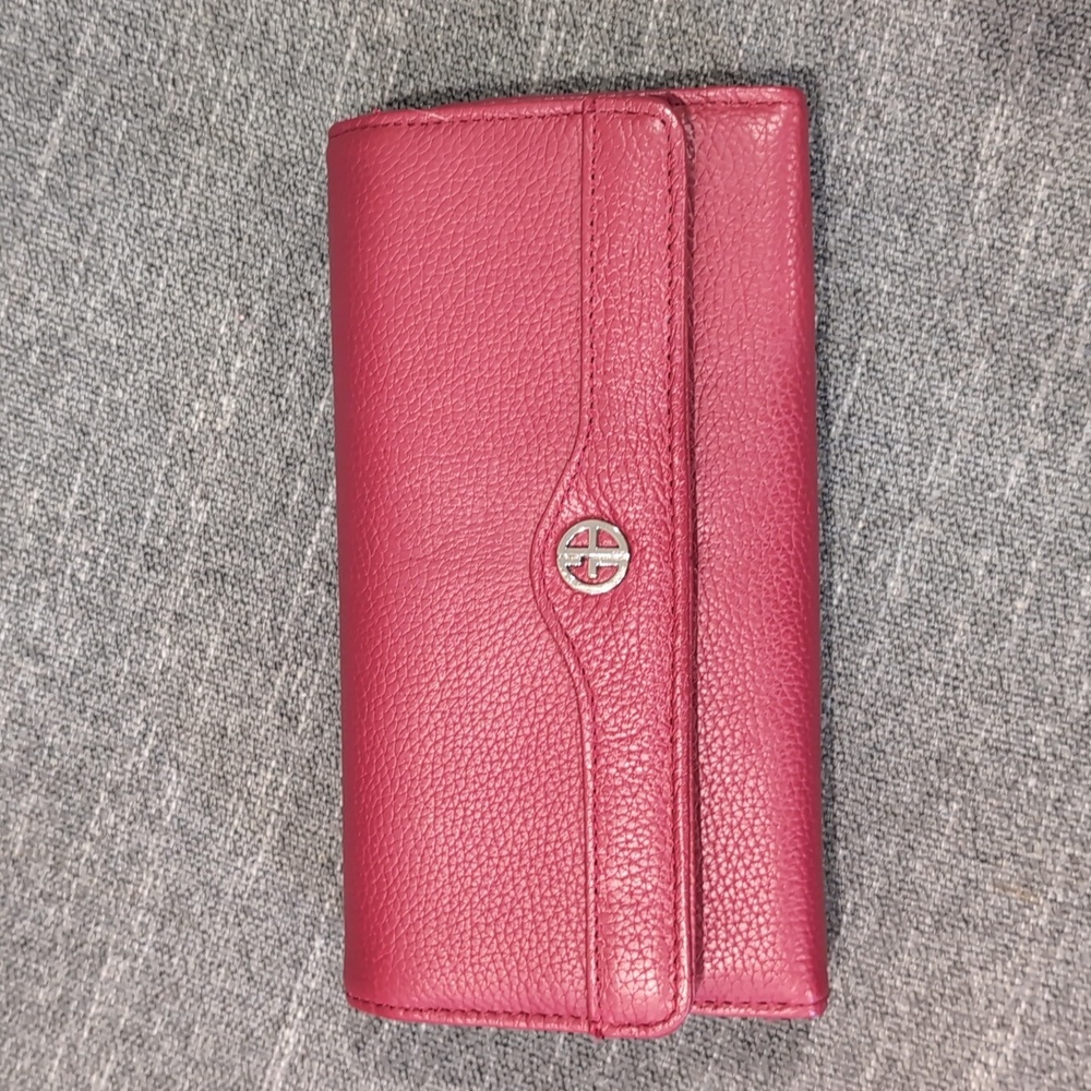 Giani Bernini wallet, deep red, EUC